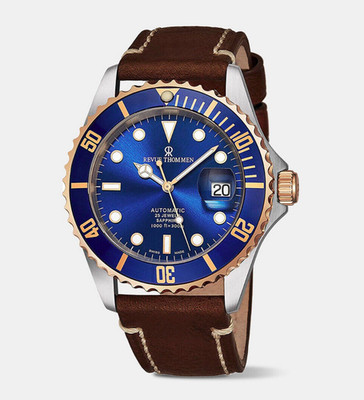 Revue Thommen XL Diver Blue Dial Men's Swiss Made Automatic Watch $2550 NEW
