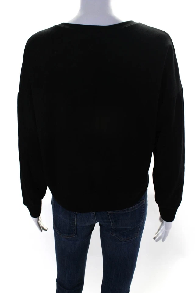 Sudadera Mason para mujer con estampado de leopardo pelo de pony a rayas cuello redondo negra pequeña Foto 3 de 4