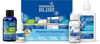 Mommy's Bliss 4-Piece Newborn and Baby Essentials Kit - With Gripe Water, Gas Re