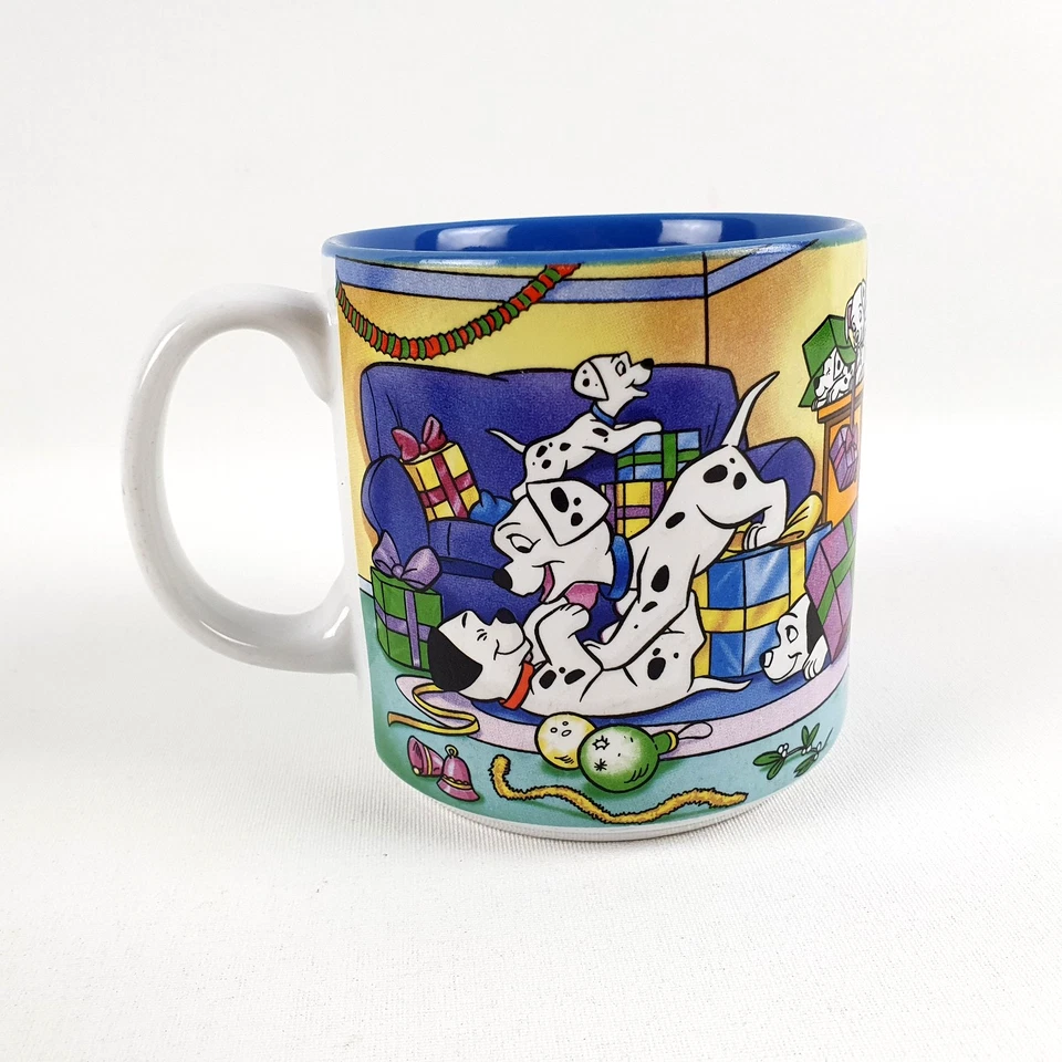 Disney Classic 101 Dalmatians Christmas Mug Coffee Tea Cup Ceramic 2001 Vintage - Image 2 of 4