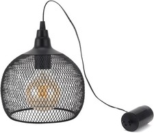 JHY DESIGN Black Metal Decorative Hanging Lamp Cage Battery Powered