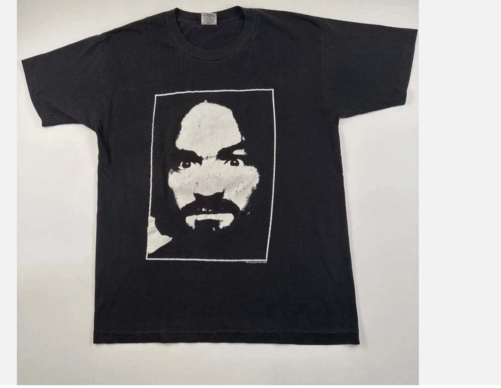 91 Charles Manson Support Family Values remake black shirt Reprint (2 sides)