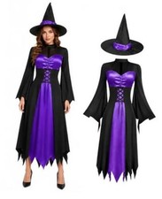 Women With Wicked Witch Hat Halloween Costume For Adult Witch Medium Purple