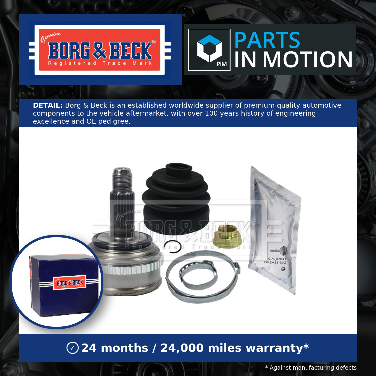 CV Joint BCJ1435 Borg & Beck C.V. Driveshaft 44010S08950 44010S10951 44010S17960
