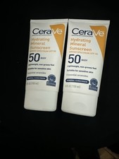CeraVe Hydrating Mineral Sunscreen SPF 50 For Body 5 oz Lot of 2