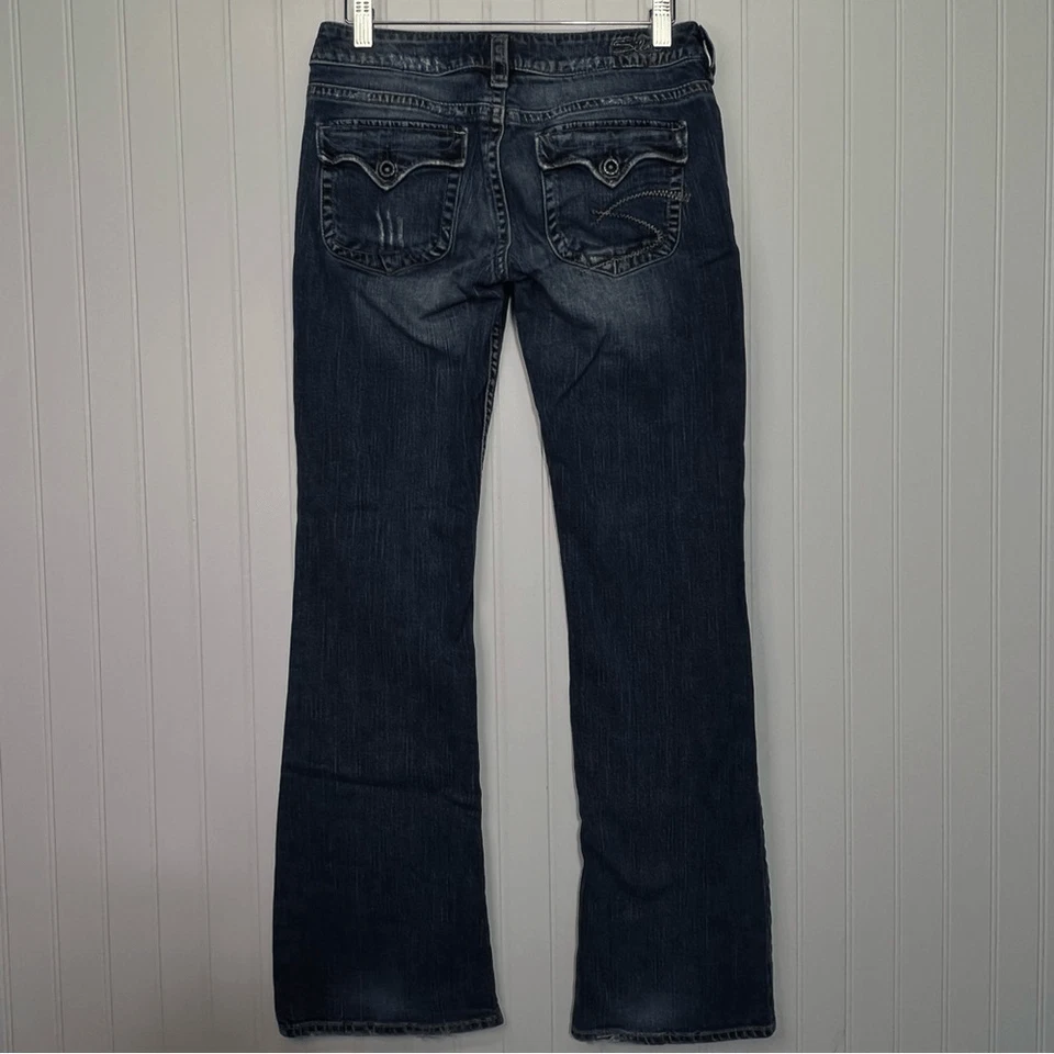 Jeans Silver Pioneer Boot Cut Talla 28 W 33 L Agujeros desgastados Solapa Bolsillo Denim* Foto 3 de 4