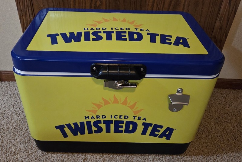 BRAND NEW Twisted Tea Steel Cooler Metal Handles Bottle Opener 22"x17"x15"