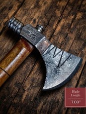 Custom Forged Damascus Tomahawk Tactical Axe Camping Survival Hatchet Sheath