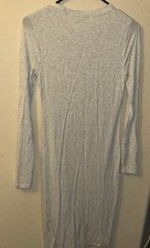 Forever 21 Gray Long Sleeve Bodycon Midi Dress Women’s Size Medium