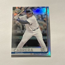 Miguel Cabrera 2019 Topps Chrome Refractor Parallel Card #115 Detroit Tigers 