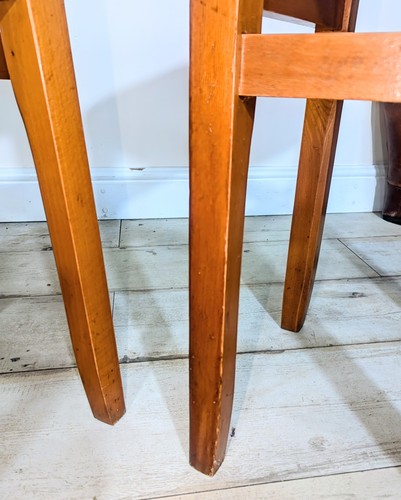 Pair Vintage Kitchen Stools Retro Vinyl Topped Made In Romania Free Postage - Picture 22 of 24
