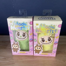 2 Mochi Monster Plush CharmStyle Kawaii Collectible Keychain Green Yellow