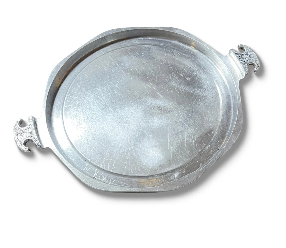 "Bandeja para servir octágona de aluminio de 13"" Guardian Service de 1940 y placa de plancha" Foto 3 de 4