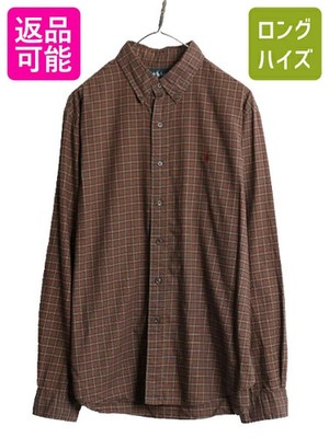 Ralph Lauren Polo Check Long Sleeve Shirt XL Mens 90s Style Japan