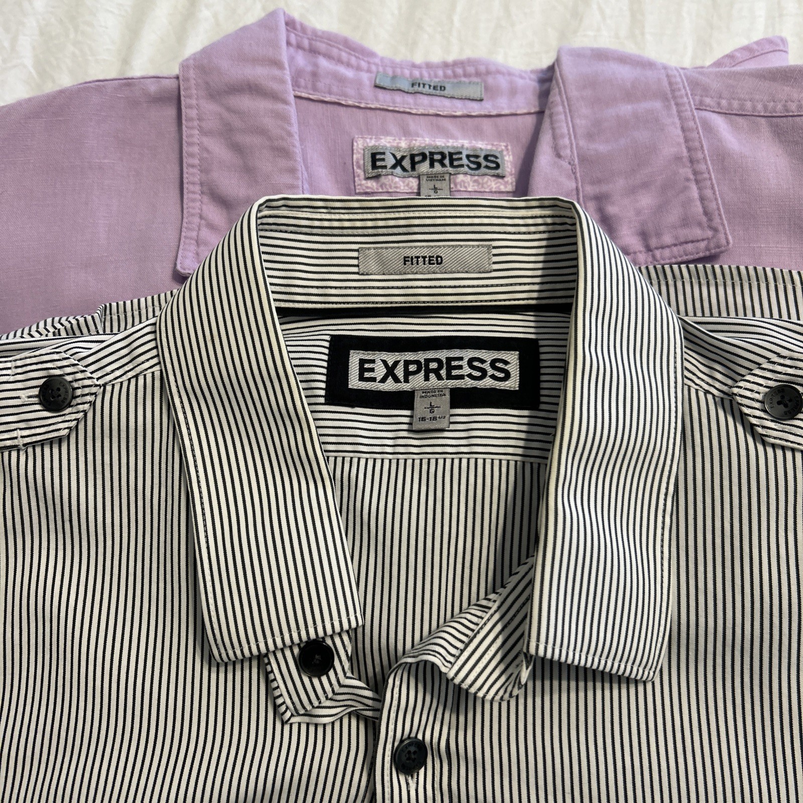 2 EXPRESS Fitted Button Down Collared Dress Shirt… - image 14