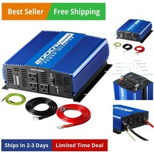2000W Continuous/ 4000W Peak Power Inverter 3 AC Outlets 12V to 110V Car Conv...