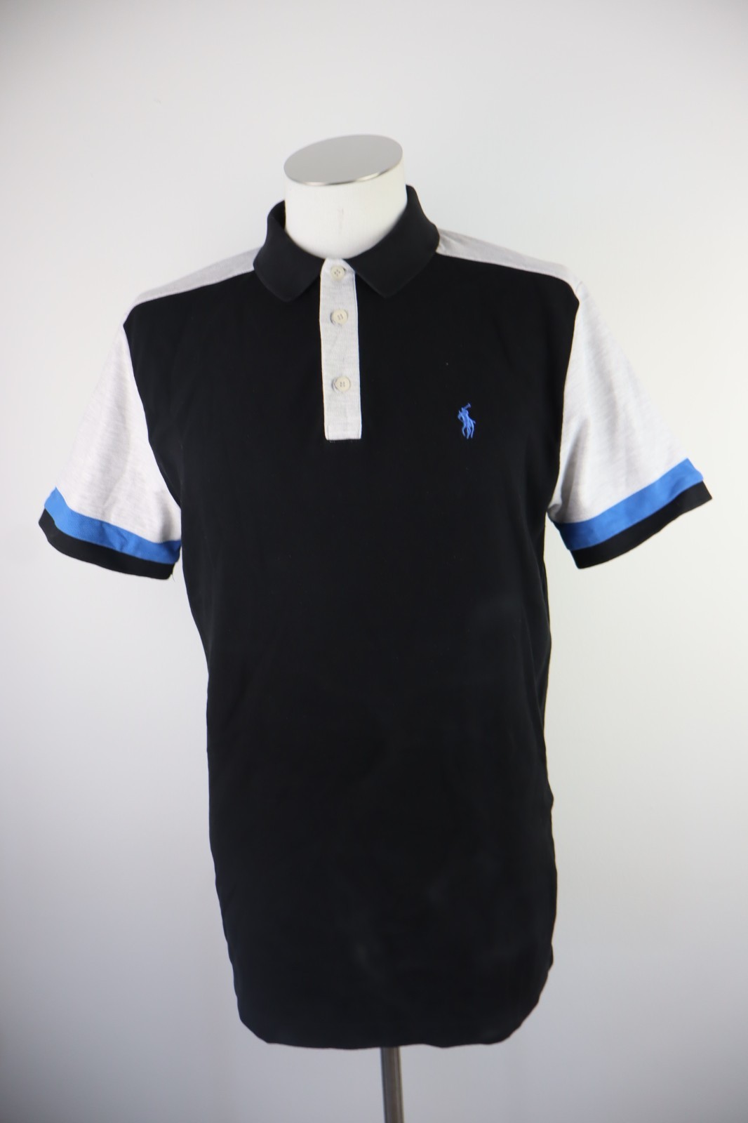 Polo Ralph Lauren Black Logo Colorblock Polo Shirt 2XL Men’s Casual Vintage