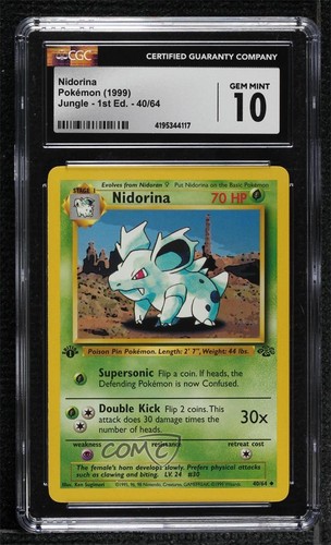 Nidorina (1st Edition) graded CGC 10 for sale on eBay