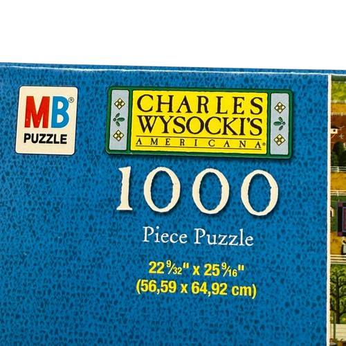 Charles Wysocki Americana Amish Neighbors 1000 Piece Puzzle MB 2003 UNCOUNTED - Afbeelding 4 van 9