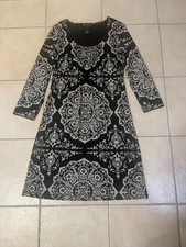 433 INC International Stretchy Trellis Print Dress With Geometric Pattern Size S