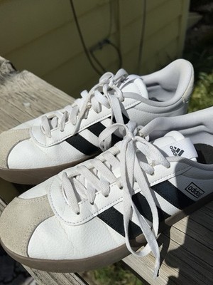 Adidas VL 3.0 Court Shoes White Black Classic Sneaker Casual Womens Sz 8 ID8797