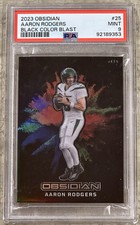 PSA9 Mint 2023 Obsidian Aaron Rodgers Black Color Blast #25