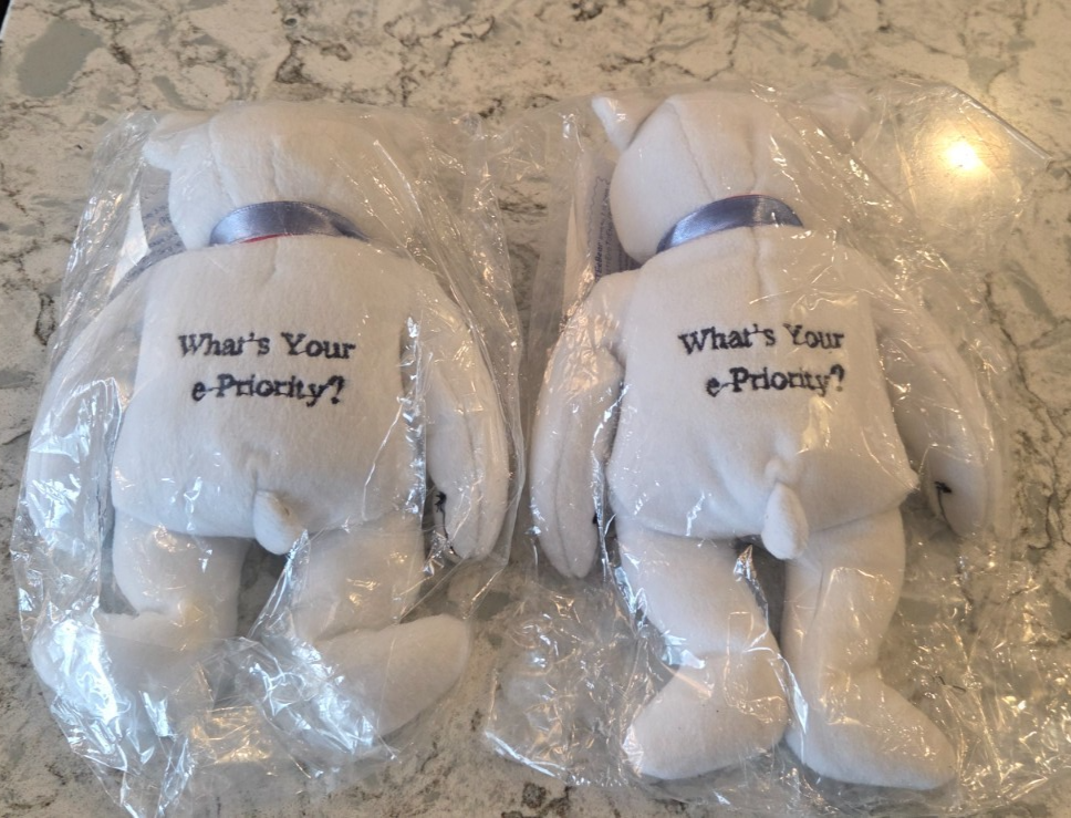 USPS Post Office Plush Friendly Bear 2000 White Priority Mail Vtg Lot ...