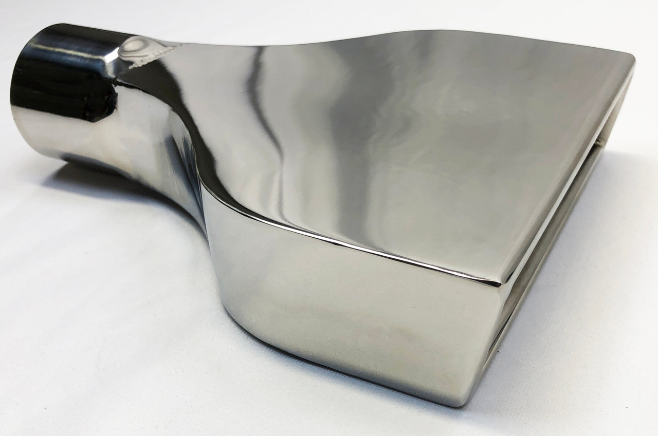 Exhaust Tip 2.25 X 7.75 Outlet Slant 10.00 Long 2.50 Inlet LT1 Style  High Polis