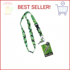 Bioworld Rick And Morty Lanyard with ID Holder, Portal Gun Rubber Charm and Stic
