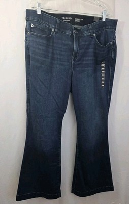 Torrid  Bombshell Flare Jeans Size 20 R New Moon Stretch Denim Boho Retro Chic