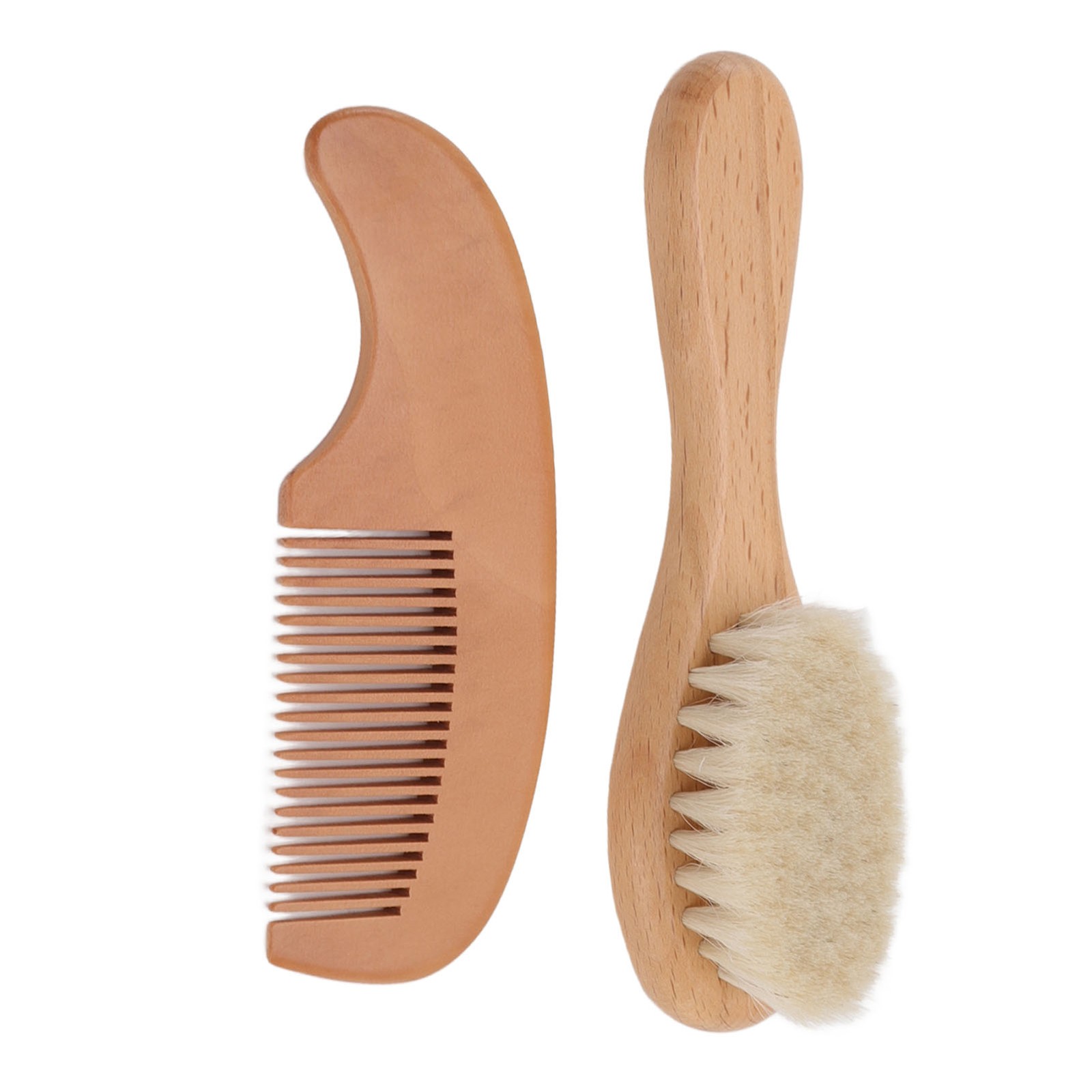 Baby Brush And Comb Set Multifunction Composite Wood And Wool Baby Hair Brush