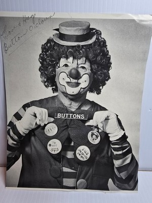 Buttons The CLOWN B&W Photo,  Signed. Originally Hung In The DAYTONA MAGIC SHOP