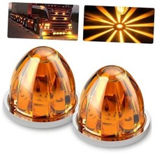 2Pcs Watermelon LED Marker Lights for Truck, Dual Function Strobe 2PCS Amber