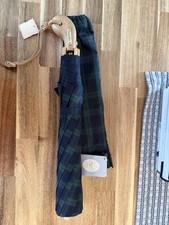 Vintage Christian Dior, Umbrella, Blue, And Green Plaid With Original Tags  