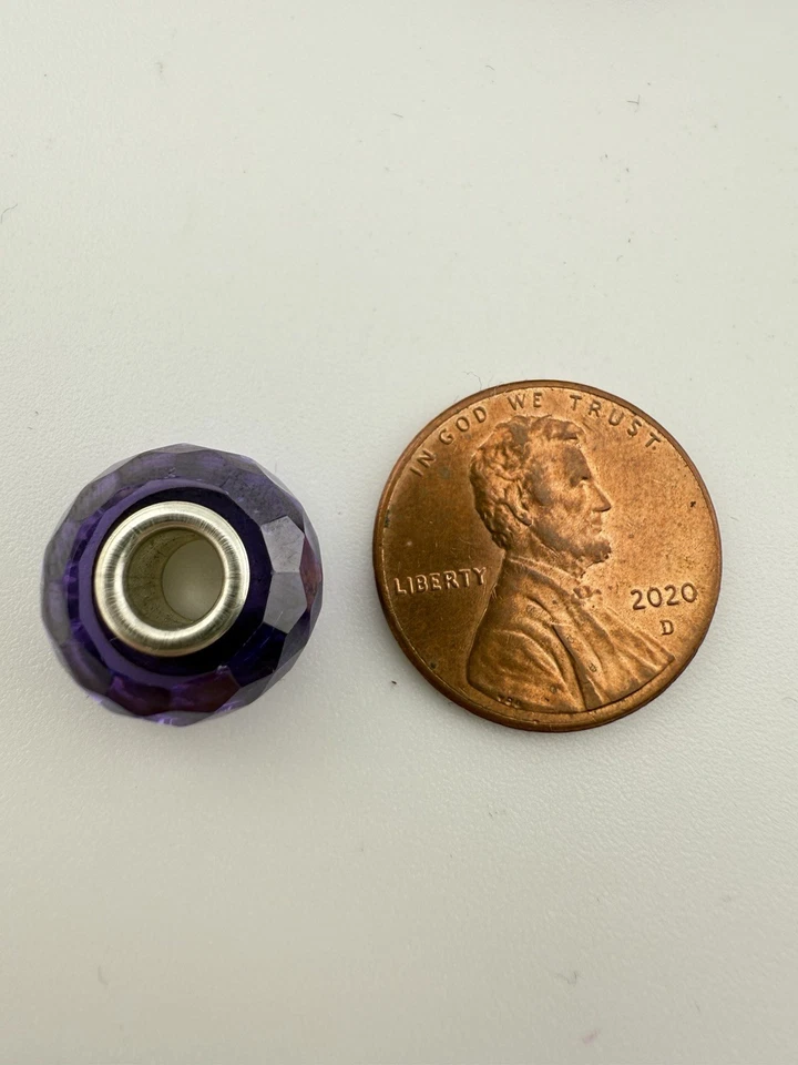 CHAMILIA 925 FACETADO PÚRPURA JOYA CRISTAL MURANO CUENTA K718B Foto 2 de 4