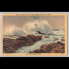 Postcard Acadia National Park Mt. Desert Island Bar Harbor Maine Seascape
