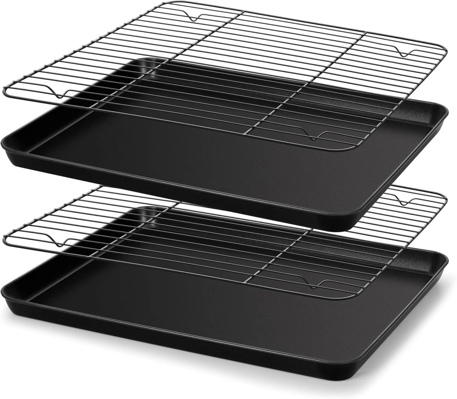 Nonstick Baking Sheet W/ Rack Set 16 x 12 x 1 Inch Cookie Sheet Baking Pans