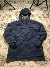 REI Co-op Jacket Mens XLarge Blue Hooded Parka Quilted Lined Winter Coat Outdoor