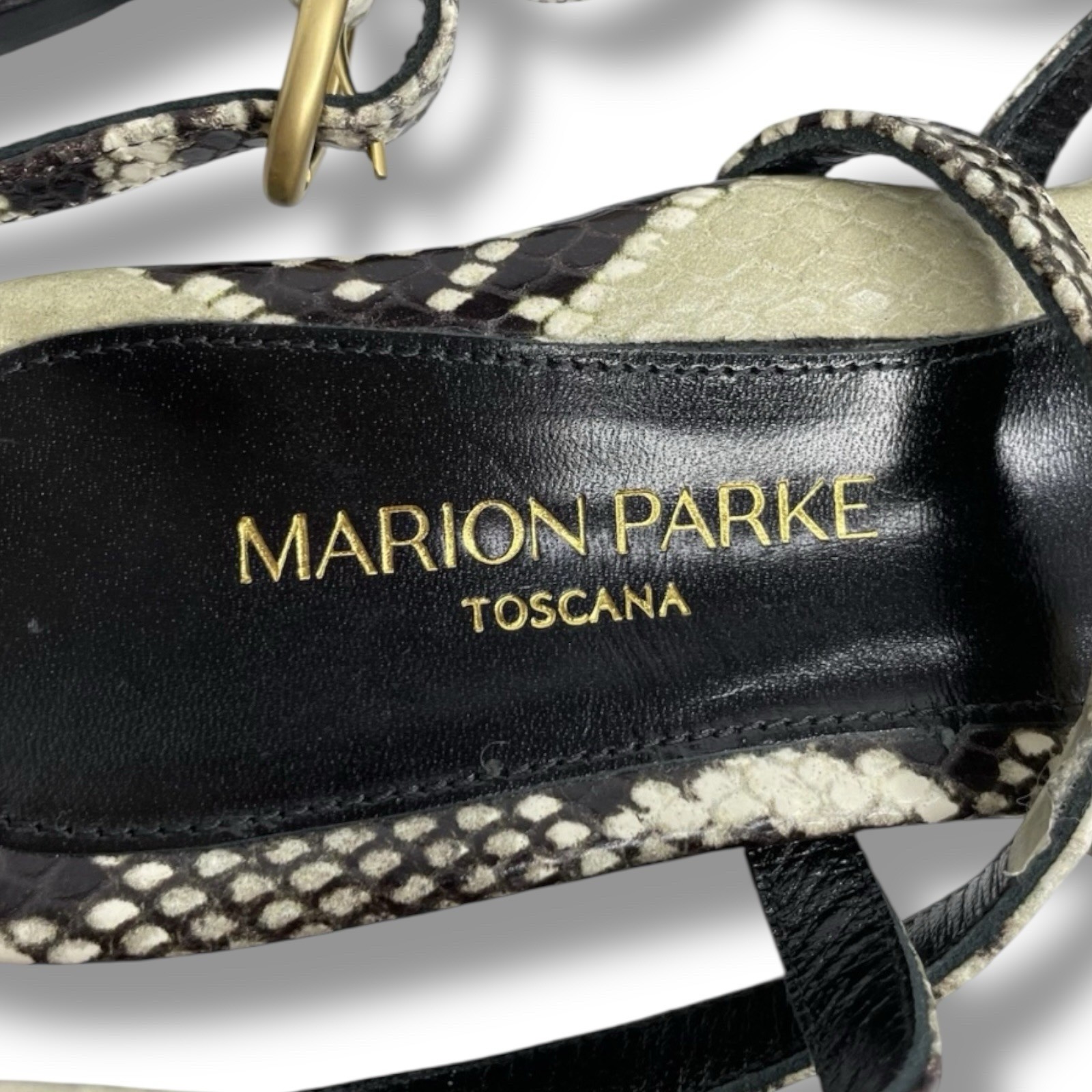 Marion Parke Harvey Python Leather Gladiator Sand… - image 10