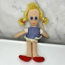 Sutton imports vintage rag Doll Fabric blonde girl 14” 1950s 50s Babydoll Dolly