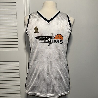San Antonio Spurs Baseline Bums Jersey 3 Trophies M White/Gray Color Reversible