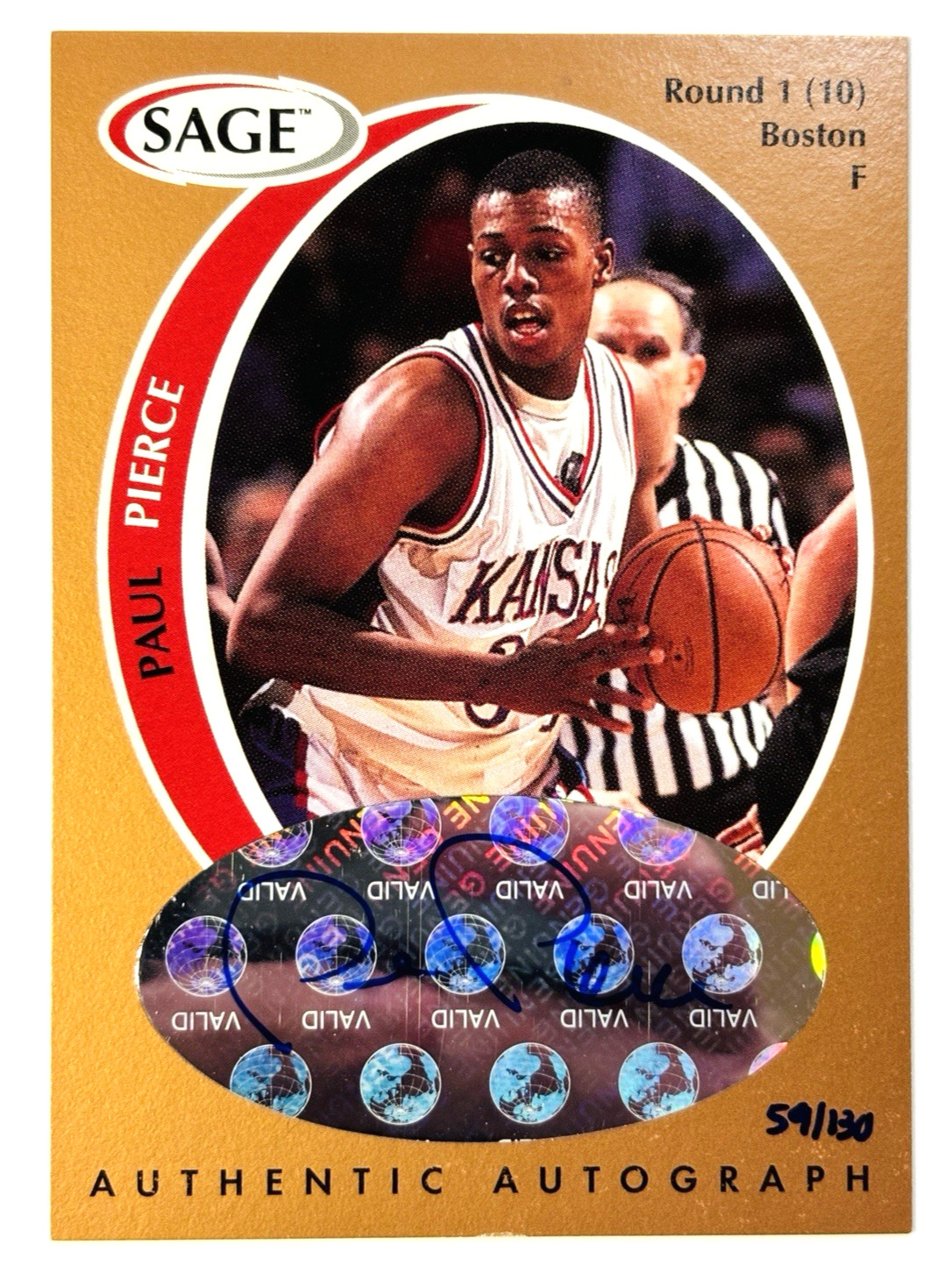Paul Pierce 1998-99 SAGE Bronze Autograph Auto Rookie RC #A40 /130 SP