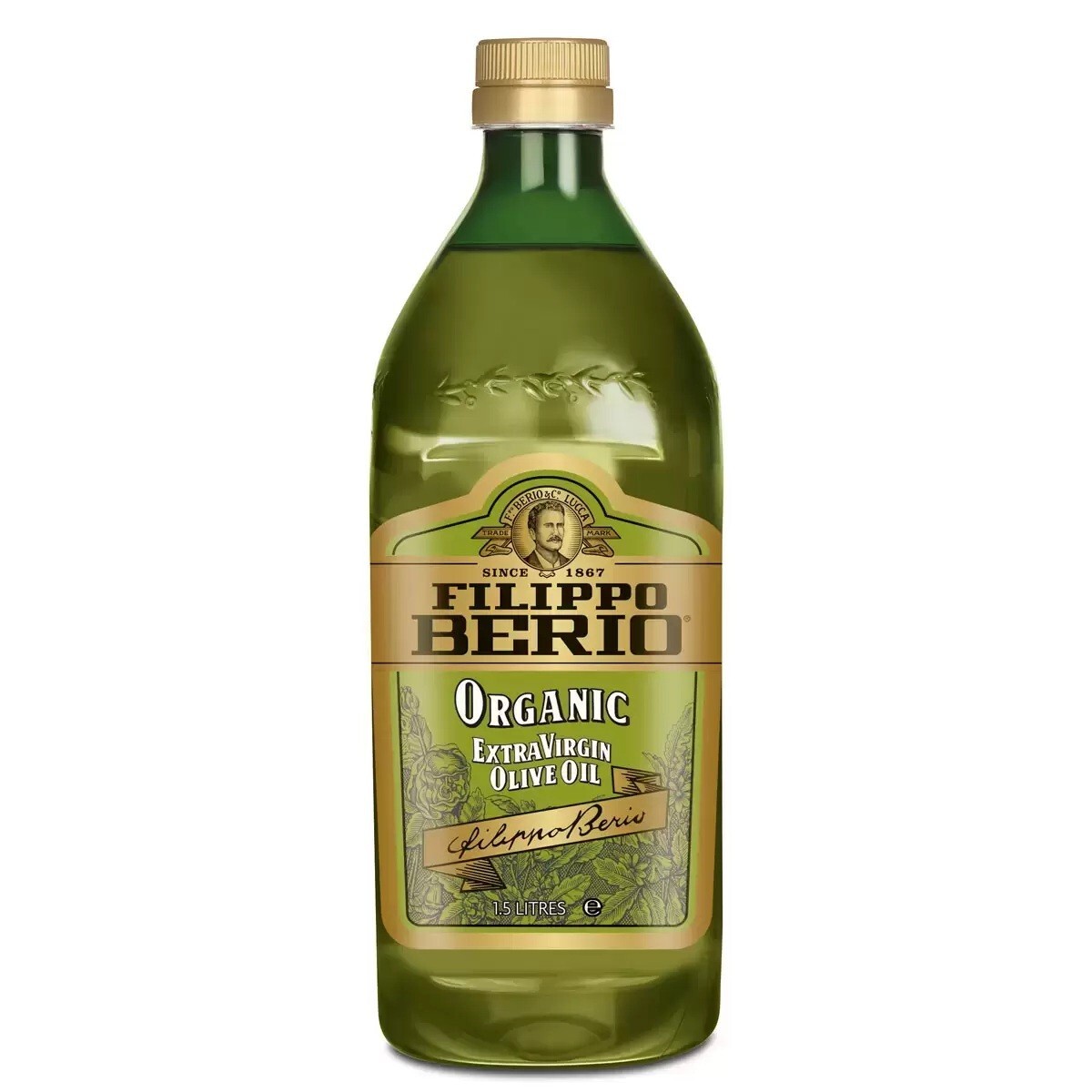 Filippo Berio Organic Extra Virgin Olive Oil Pure Rich Flavour Dressing 1.5L