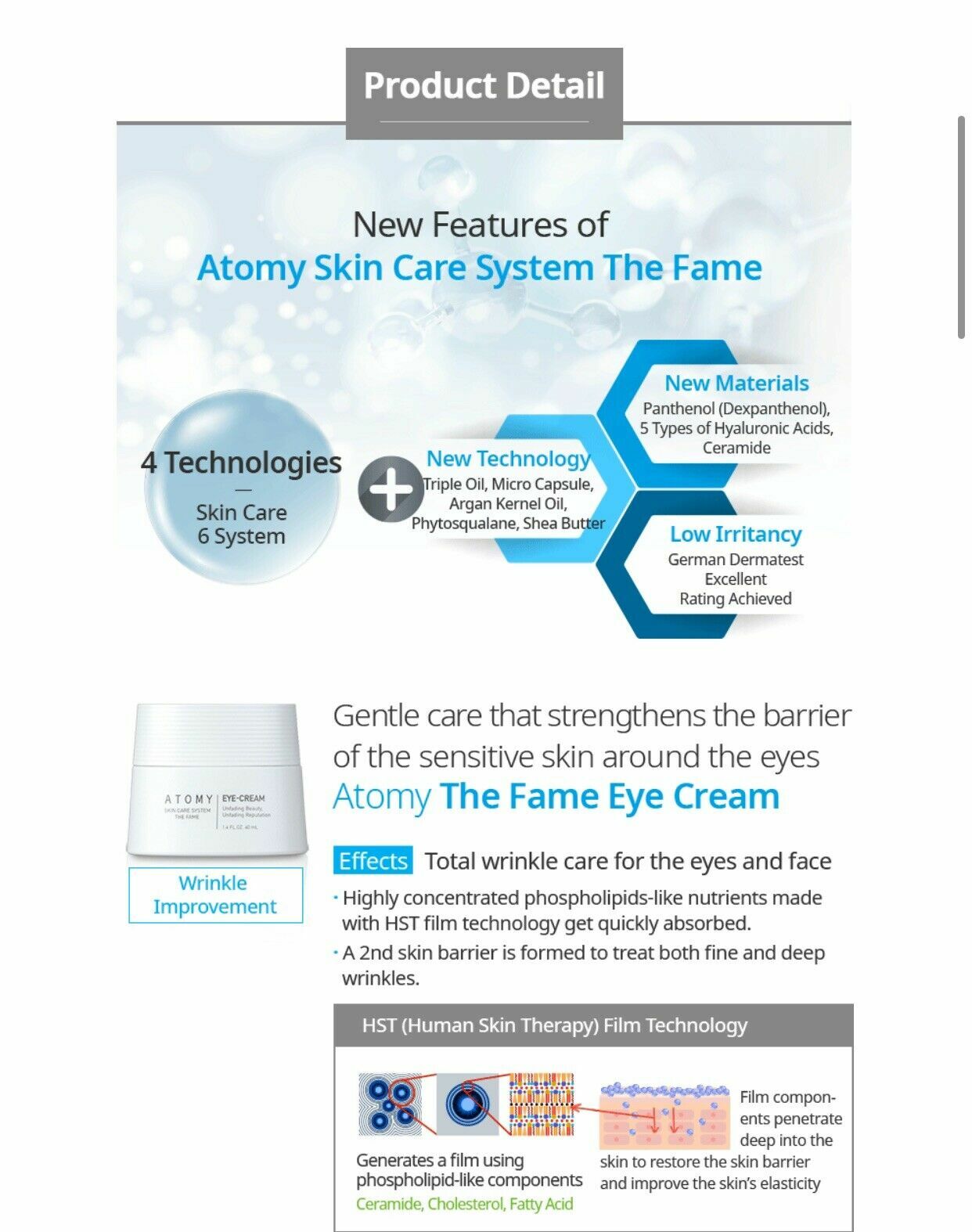 Atomy Skin Care System The Fame EyeCream 40ml AntiAging Kbeauty eBay