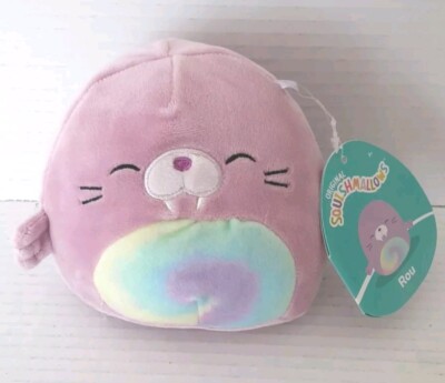 Squishmallow ROU Walrus 5'' Plush NWT Purple Rainbow Swirl Belly Sea Lion 