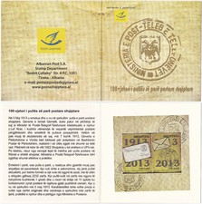 Albania 2013 CARNET Souvenir Booklet MNH Mi 3421/22 Centenary First Handstamped