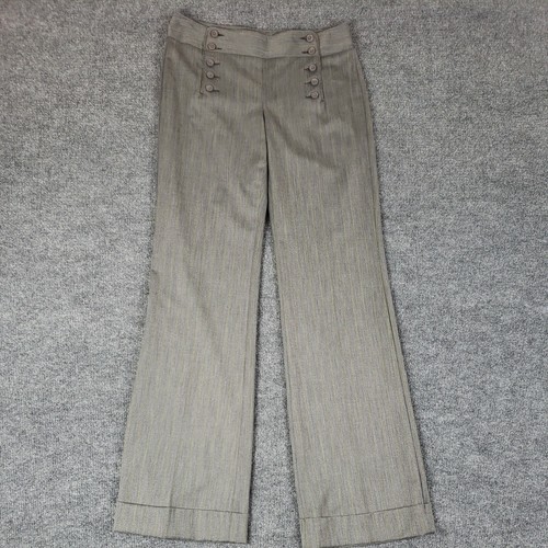 Dress Pants Button Front Grey Cuffed Sz 