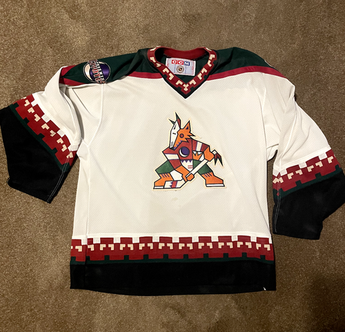 Maillot De Hockey Vintage Arizona Coyotes Starter - Logo Kachina Vert Désert - Taille M (jeunesse) - Occasion