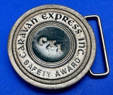 Vintage Usa Caravan Express Inc Cxi Safety Award Transportation Co Belt Buckle