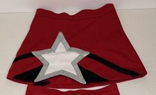 Real Genuine Varsity Red  Black White Silver Youth Cheer Cheerleading Skirt